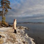 Ледяная кромка у скалистого ладожского берега